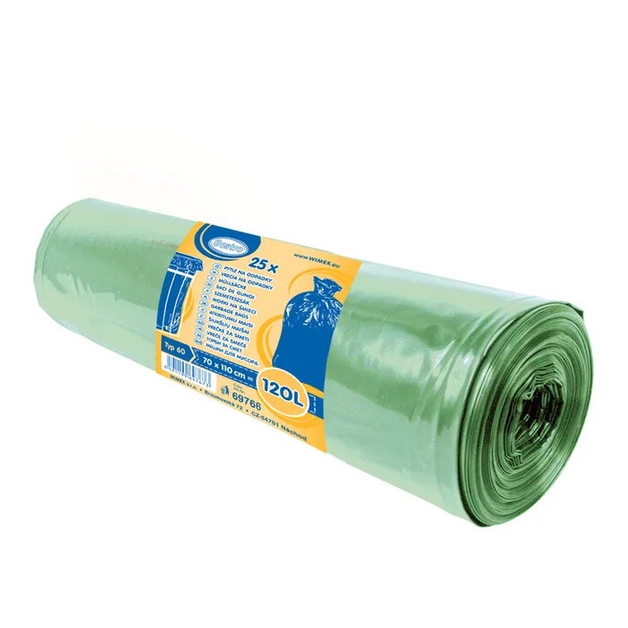 Hlavný obrázok produktu Pytel na odpadky (LDPE) zelený 70 x 110 cm 120L [25 ks]