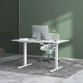 Rám stola, elektricky nastaviteľná výška, rozsah 500 mm, antikolózny systém, biely, 100 kg nosnosť, Powerton