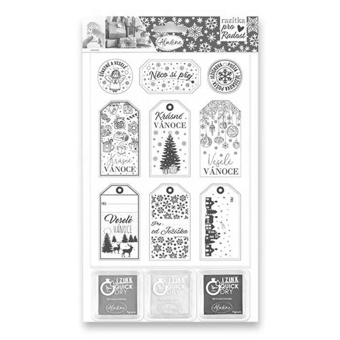 Hlavný obrázok produktu Razítka Aladine Stamp With Love Vánoční visačky, 9 ks