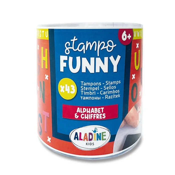 Hlavný obrázok produktu Razítka Aladine Stampo Funny Abeceda a číslice, 43 ks