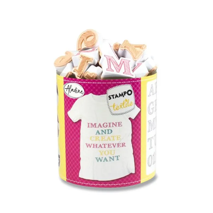 Hlavný obrázok produktu Razítka Aladine Stampo Textile Abeceda Marina, 38 ks