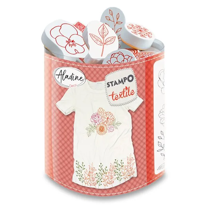 Hlavný obrázok produktu Razítka Aladine Stampo Textile Květiny a věnečky, 19 ks