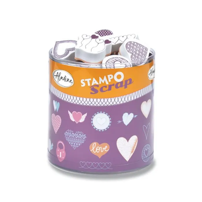 Hlavný obrázok produktu Razítka Stampo Scrap Srdíčka, 35 ks