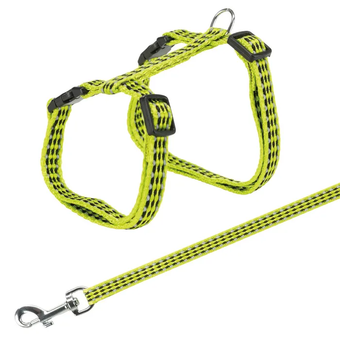 Hlavný obrázok produktu Reflexní postroj s vodítkem na kočku 22-42cm/10mm 1,2m