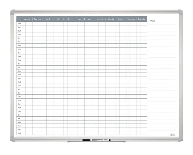 Hlavný obrázok produktu Roční plánovací tabule 90x120 ENG New design