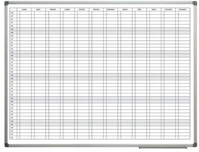 Hlavný obrázok produktu roční plánovací tabule 90x120cm