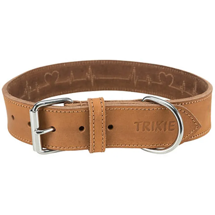Hlavný obrázok produktu Rustic kožený obojek Heartbeat - hnědá L-XL:55-65cm/40mm