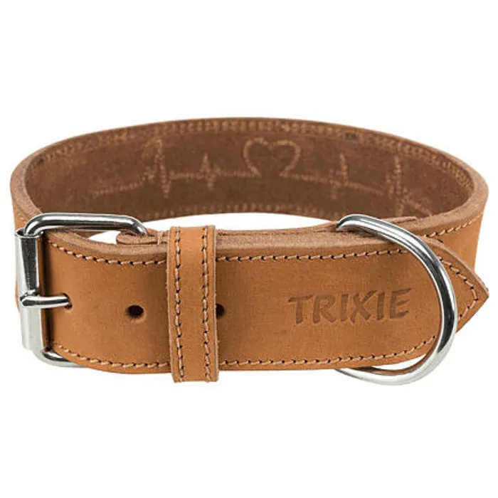 Hlavný obrázok produktu Rustic kožený obojek Heartbeat - hnědá L:47-55cm/40mm