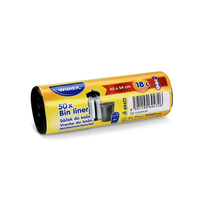 Hlavný obrázok produktu Sáček do koše (HDPE) černý 45 x 54 cm 18L `S` [50 ks]