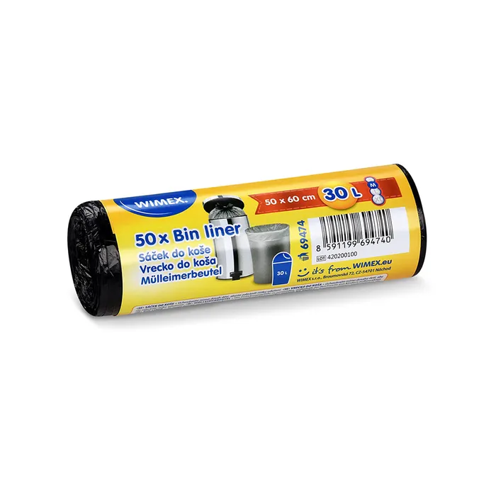 Hlavný obrázok produktu Sáček do koše (HDPE) černý 50 x 60 cm 30L `M` [50 ks]