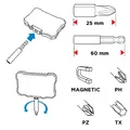 Ďalší obrázok produktu Sada bitov, 56H614, 8 bitov + magnetický nástavec 1/4, farebné rozlíšenie bitov, Graphite