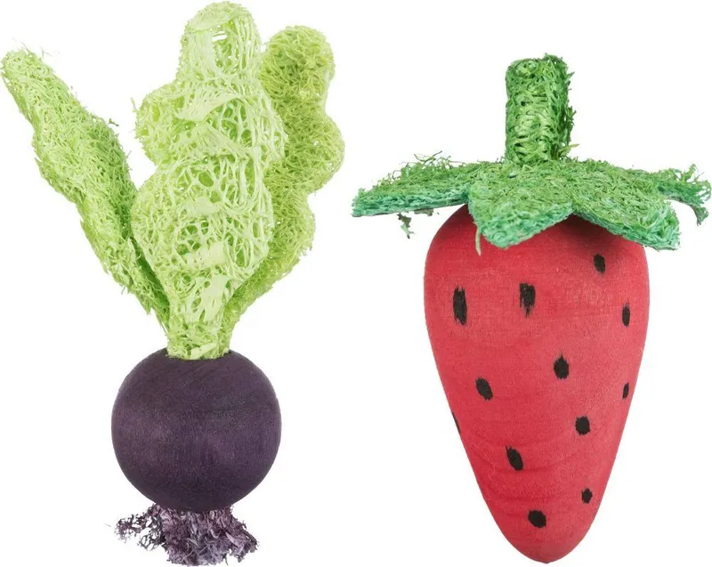 Hlavný obrázok produktu Sada dřevěných hraček - řepa, jahoda, dřevo/lufa, 6/9cm
