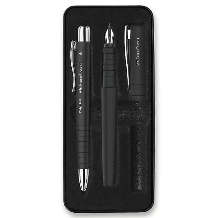 Hlavný obrázok produktu Sada Faber-Castell Poly Ball plnicí pero a kuličkové pero, černá