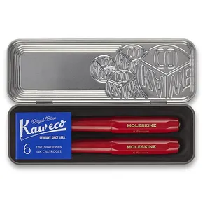 Sada kuličková tužka a plnicí pero Moleskine Kaweco červená