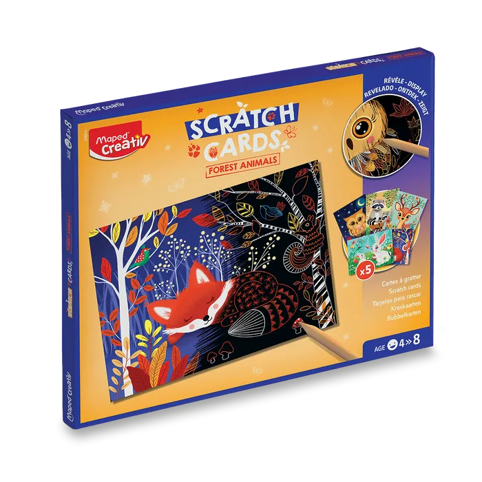 Hlavný obrázok produktu Sada Maped Creativ Vyškrabávací obrázky - Lesní zvířátka