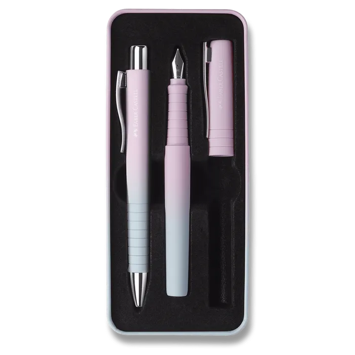 Hlavný obrázok produktu Sada plnicího a kuličkového pera Faber-Castell Poly Ball Flow Blushing Sky