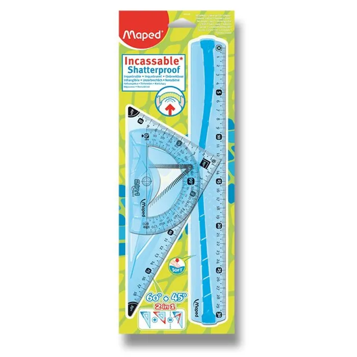 Hlavný obrázok produktu Sada pravítek Maped Shatterproof Flex, 3dílná sada, blistr
