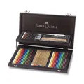 Súprava na kresbu Faber-Castell 110084 Compendium drevená kazeta, 53 ks