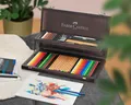 Súprava na kresbu Faber-Castell 110084 Compendium drevená kazeta, 53 ks