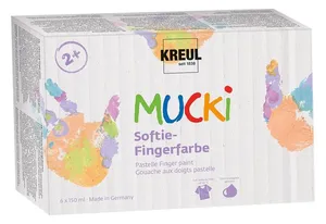 Sada prstových farieb, „MUCKI SOFTIE“, 6 farieb, 6x150 ml, KREUL
