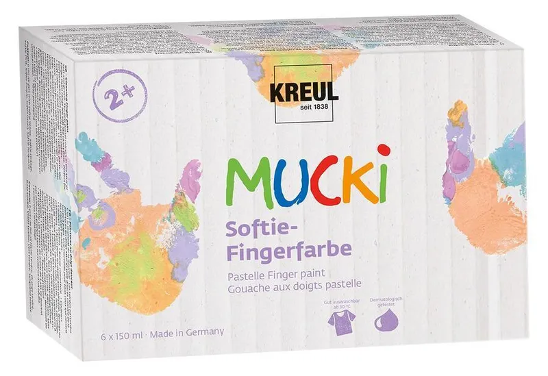 Hlavný obrázok produktu Sada prstových barev, "MUCKI SOFTIE", 6 barev, 6x150ml, KREUL