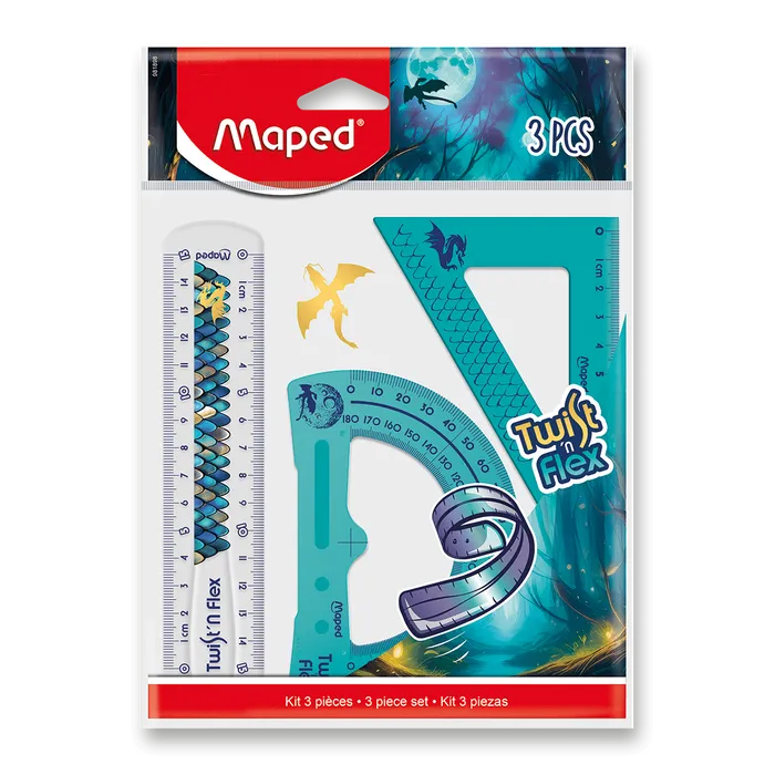 Hlavný obrázok produktu Sada rýsovacích potřeb Maped Twist´n Flex Dragon - 3 ks