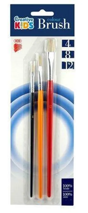 Hlavný obrázok produktu Sada štětců, 3ks, č. 4-8-12, dřevěné, ICO "Creative Kids"