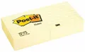 Samolepiaci bloček, 76x76 mm, 100 lístkov, linkovaný, 3M POST-IT, žltý