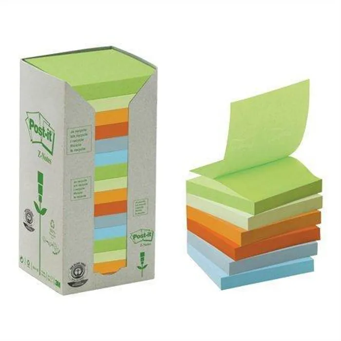 Hlavný obrázok produktu Samolepící bloček, 76x76 mm, 100 lístků, recyklovaný, 3M POSTIT, pastelové barvy
