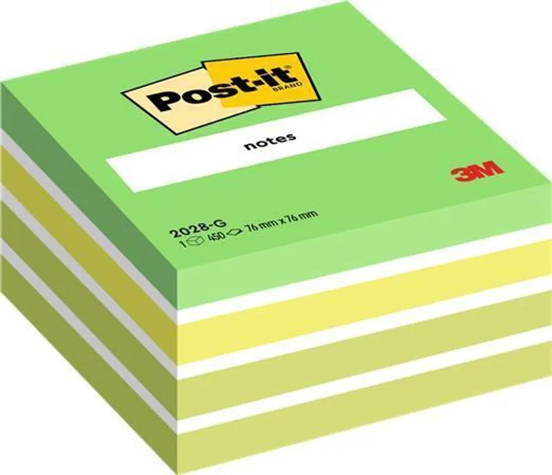 Hlavný obrázok produktu Samolepící bloček, 76x76 mm, 450 lístků, 3M POSTIT, zelený