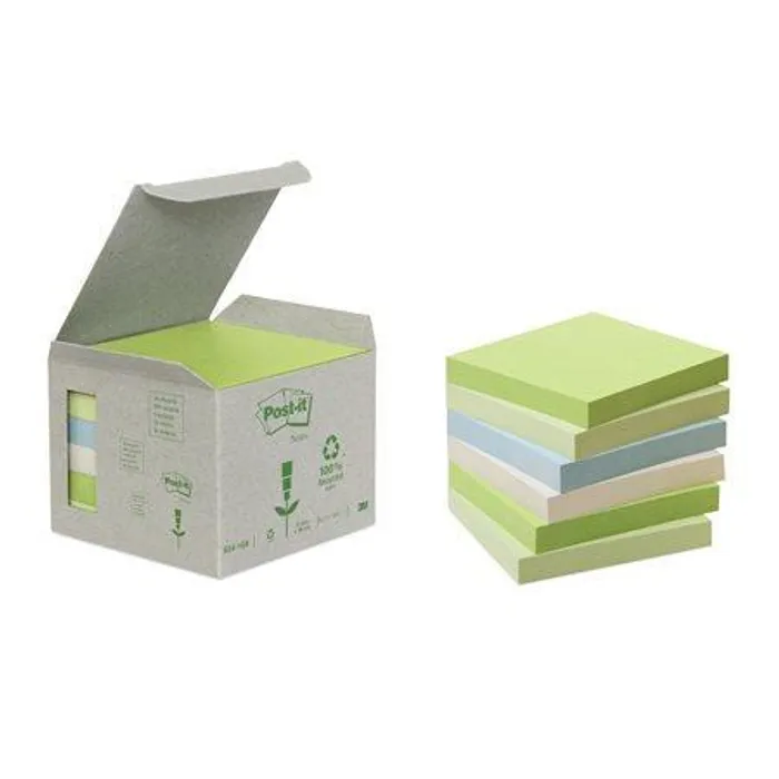 Hlavný obrázok produktu Samolepicí bloček, mix pastelových barev, 76x76 mm, 6x100 listů, recyklovaný, 3M POSTIT