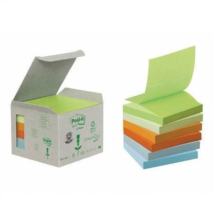 Hlavný obrázok produktu Samolepicí bloček, "Z", pastelové barvy, 76x76 mm, 6x100 listů, recyklovaný, 3M POSTIT