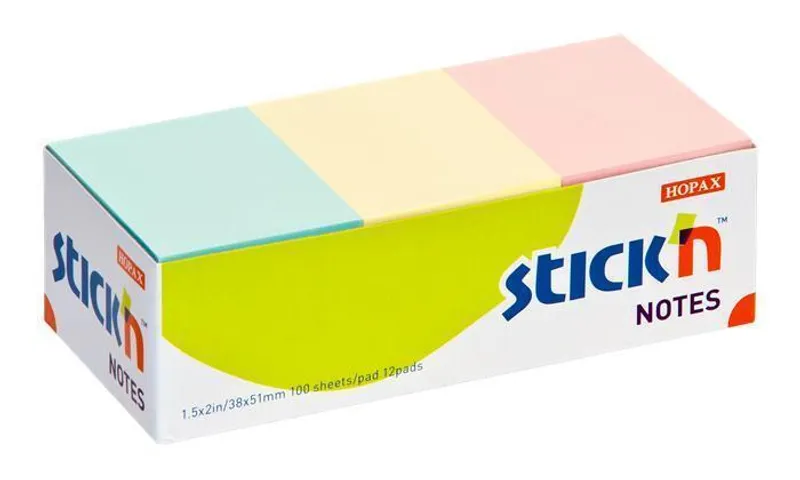 Hlavný obrázok produktu Samolepicí bločky Hopax Stick’n Notes 38 x 51 mm, pastelové