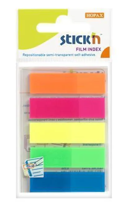 Hlavný obrázok produktu Samolepicí proužky Hopax Stick’n Clearnote 45 x 12 mm, 5 × 25 listů