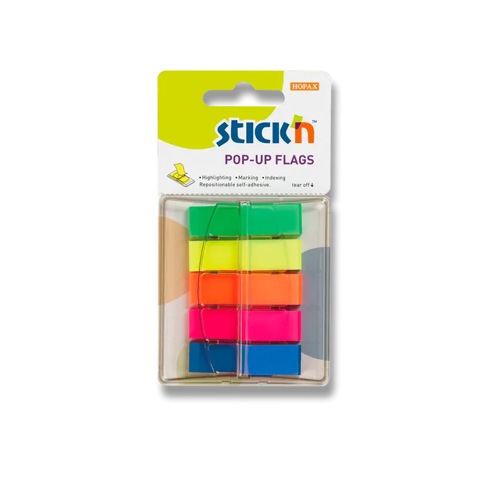 Hlavný obrázok produktu Samolepicí proužky Hopax Stick’n Pop-Up Flags 45 x 12 mm, 5 x 40 ks