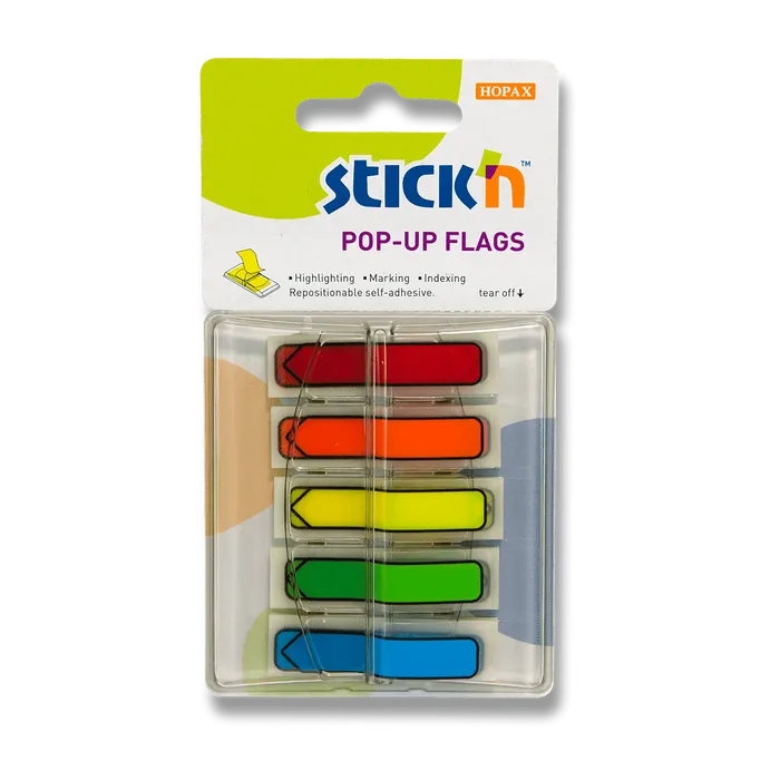 Hlavný obrázok produktu Samolepicí proužky Hopax Stick’n Pop-Up Flags šipky, 5 x 30 ks