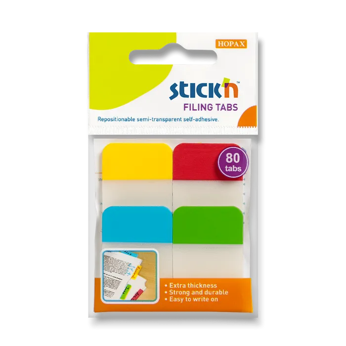 Hlavný obrázok produktu Samolepicí záložky Hopax Stick’n Clearnote 38 x 25 mm, 4 x 20 ks