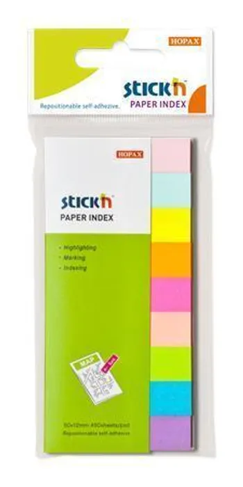 Hlavný obrázok produktu Samolepicí záložky Hopax Stick’n Notes 50 x 12 mm, 9 x 50 listů