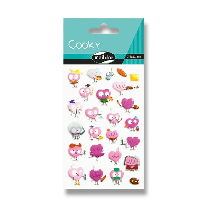 Hlavný obrázok produktu Samolepky Maildor 3D Cooky Akční srdíčka