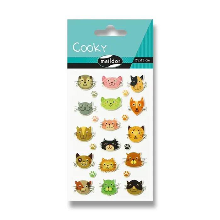 Hlavný obrázok produktu Samolepky Maildor 3D Cooky Kočičí hlavy