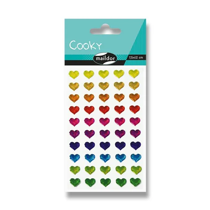 Hlavný obrázok produktu Samolepky Maildor 3D Cooky Vícebarevná srdce