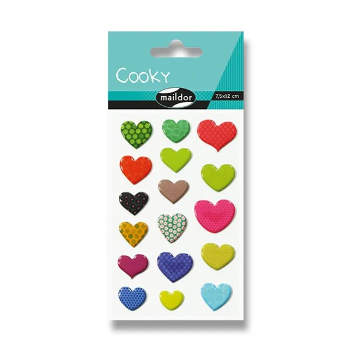Hlavný obrázok produktu Samolepky Maildor 3D Cooky Vzorovaná srdce