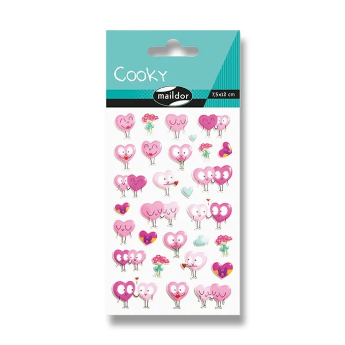 Hlavný obrázok produktu Samolepky Maildor 3D Cooky Zamilovaná srdíčka