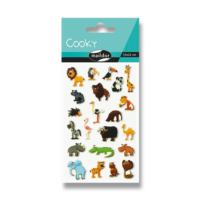 Hlavný obrázok produktu Samolepky Maildor 3D Cooky Zvířátka savany