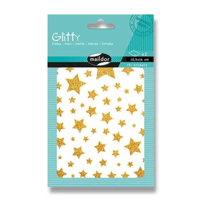 Hlavný obrázok produktu Samolepky Maildor Glitty Hvězdy