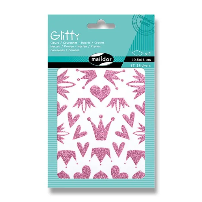 Hlavný obrázok produktu Samolepky Maildor Glitty Srdce a korunka