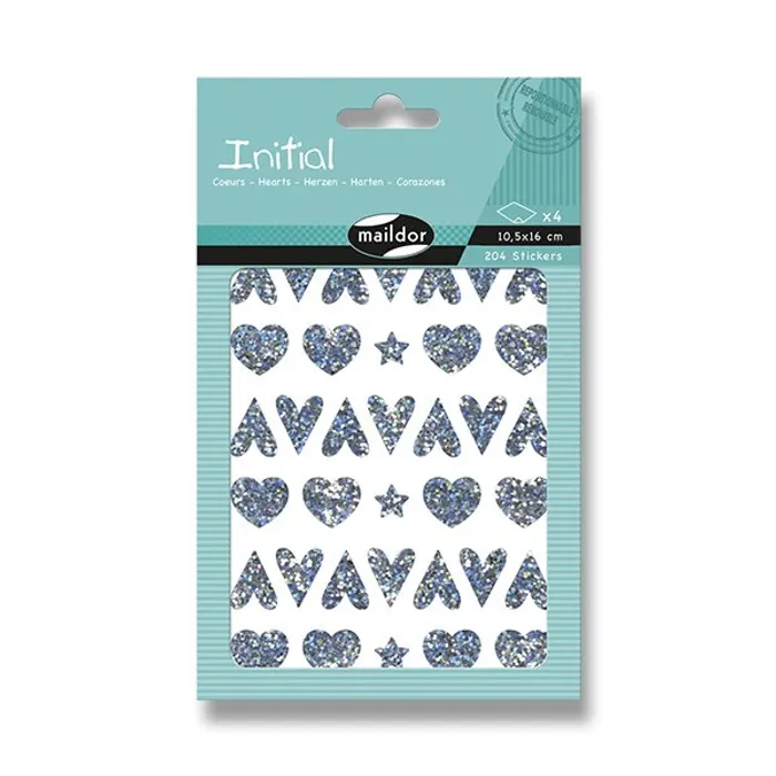 Hlavný obrázok produktu Samolepky Maildor Initial Holographic Hvězdy a srdce