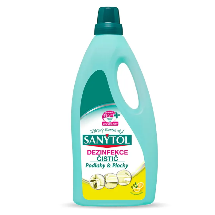 Hlavný obrázok produktu SANYTOL dezinfekce citrón a olivové lístky čistič na podlahy a plochy 1 l