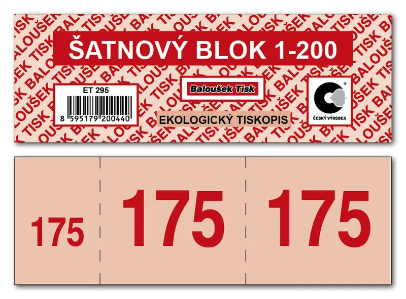 Hlavný obrázok produktu Šatnové bloky 1 - 200 čísel ET295
