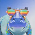 Ďalší obrázok produktu Zošit "Animal", A4, linajkovaný s okrajmi, 40+2 listy, hroch, MITAMA 62744-90114